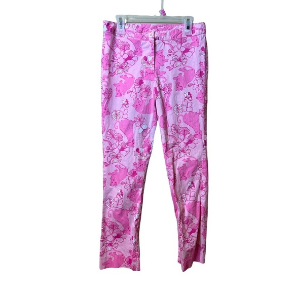 Lilly Pulitzer Vintage Pink Cat Pants size 2 - Picture 1 of 4